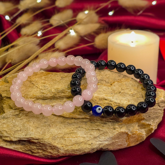 Ultimate Love Attraction & Protection Combo, Black Obsidian, Rose Quartz